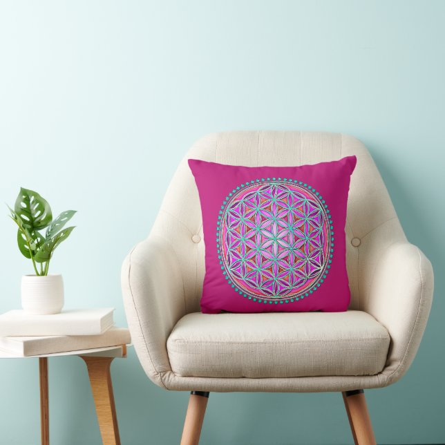 FLOWER OF LIFE - Sacred Geometrie Symbol Art 4 Throw Pillow (Chair)