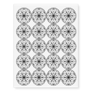 Flower of Life Sacred Geometry Esoteric Spiritual Temporary Tattoos