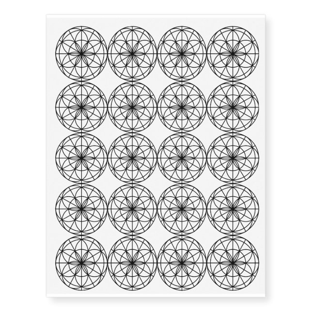 Flower of Life Sacred Geometry Esoteric Spiritual Temporary Tattoos (Front)