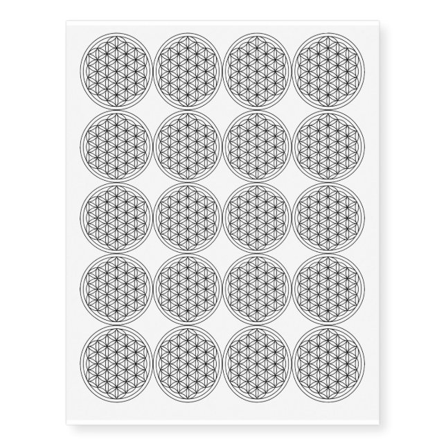 Flower of Life Sacred Geometry Esoteric Spiritual Temporary Tattoos (Front)
