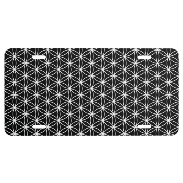 Flower Of Life Sacred Geometry License Plate (Front)