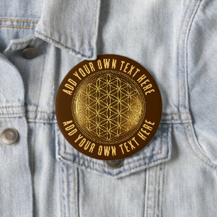 FLOWER OF LIFE - Sacred Geometry Medaillon 1 Button