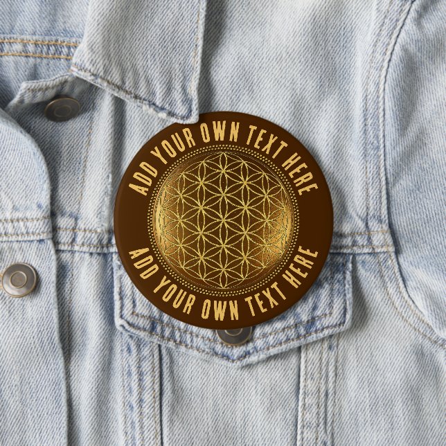 FLOWER OF LIFE - Sacred Geometry Medaillon 1 Button (In Situ)