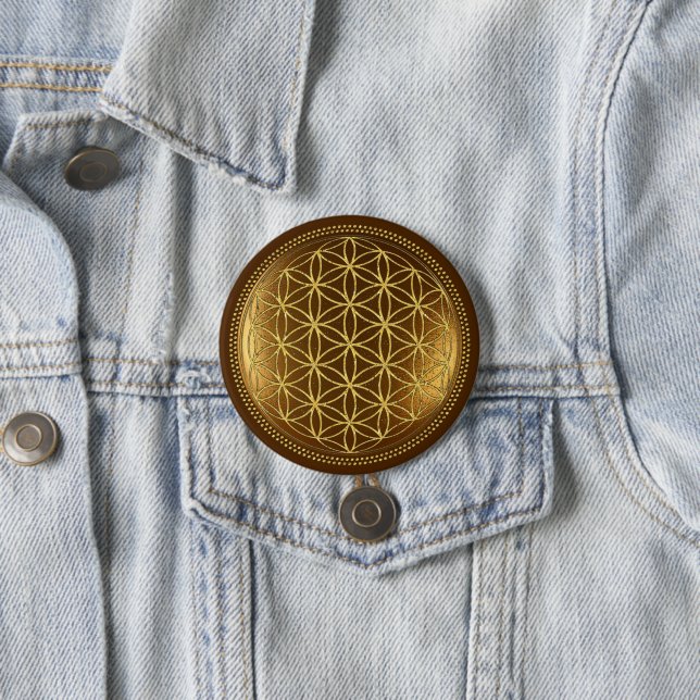 FLOWER OF LIFE - Sacred Geometry Medaillon 1 Button (In Situ)