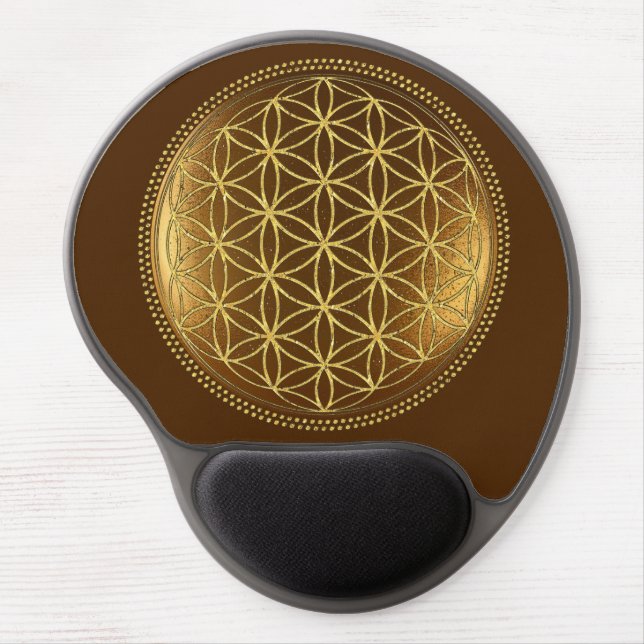 FLOWER OF LIFE - Sacred Geometry Medaillon 1 Gel Mouse Pad (Front)