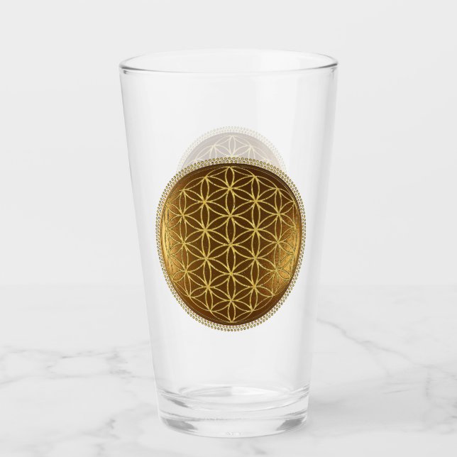 FLOWER OF LIFE - Sacred Geometry Medaillon 1 Glass (Front)