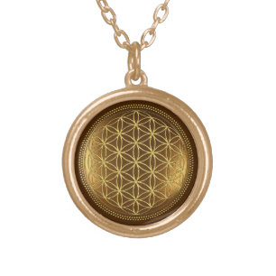 FLOWER OF LIFE - Sacred Geometry Medaillon 1 Gold Plated Necklace