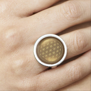 FLOWER OF LIFE - Sacred Geometry Medaillon 1 Ring