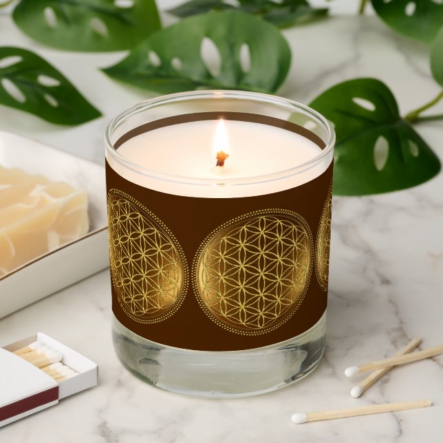 FLOWER OF LIFE - Sacred Geometry Medaillon 1 Scented Candle (Lit)