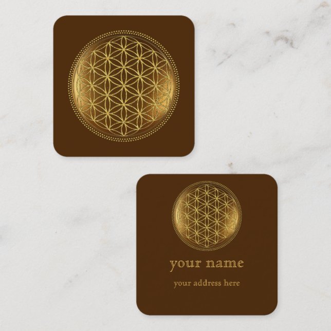 FLOWER OF LIFE - Sacred Geometry Medaillon 1 Square Business Card (Front/Back)