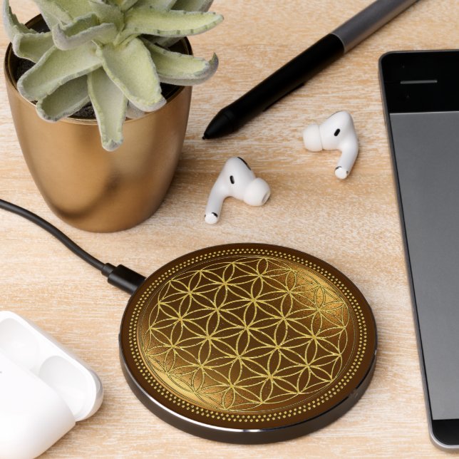FLOWER OF LIFE - Sacred Geometry Medaillon 1 Wireless Charger (Desk 2)