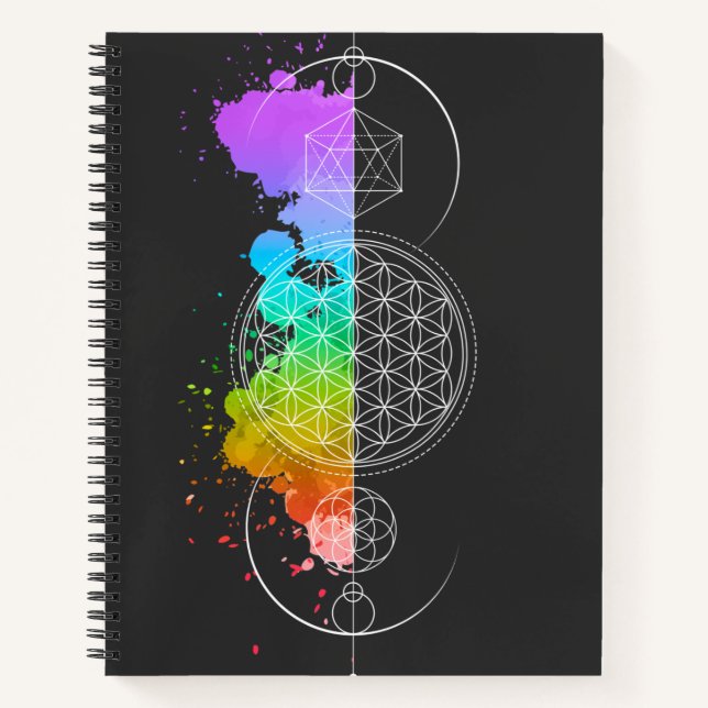 Flower of life - Sacred geometry - Moon - Notebook (Front)