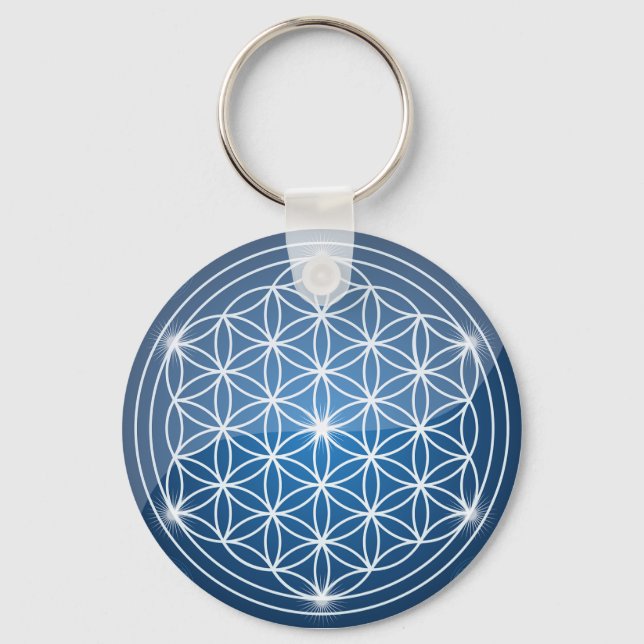 flower of life sacred geometry shapes seed of life keychain (Front)
