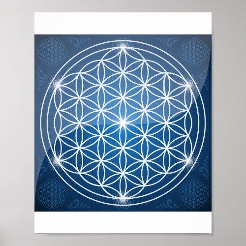 flower of life sacred geometry shapes seed of life poster