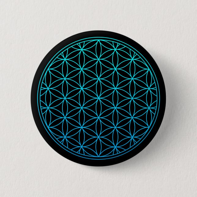 flower of life sacred geometry symbol ancient zen  button (Front)