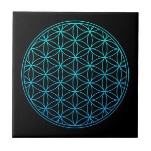flower of life sacred geometry symbol ancient zen ceramic tile