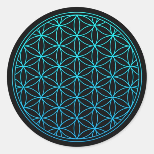 flower of life sacred geometry symbol ancient zen  classic round sticker