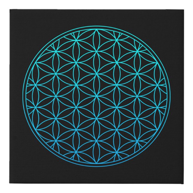 flower of life sacred geometry symbol ancient zen  faux canvas print (Front)