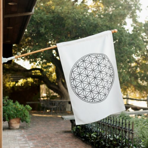 flower of life sacred geometry symbol ancient zen  house flag
