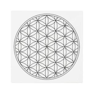 flower of life sacred geometry symbol ancient zen  metal print