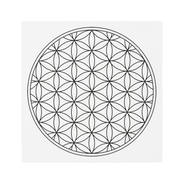 flower of life sacred geometry symbol ancient zen  metal print (Front)