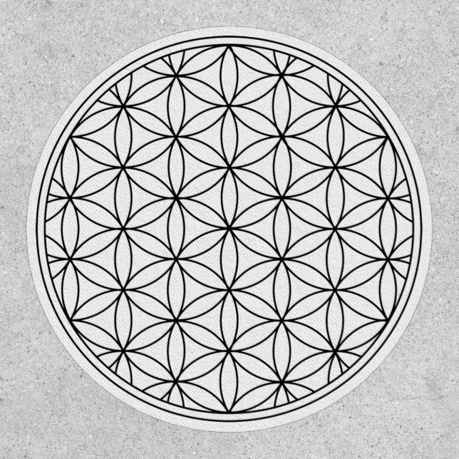 flower of life sacred geometry symbol ancient zen  patch (Front)
