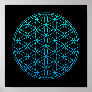 flower of life sacred geometry symbol ancient zen  poster
