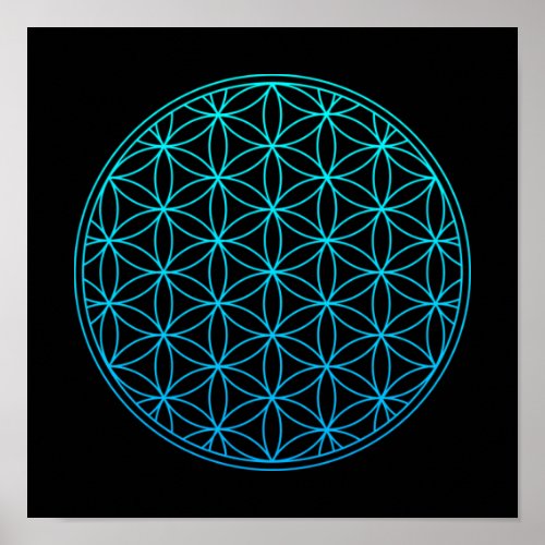 flower of life sacred geometry symbol ancient zen  poster