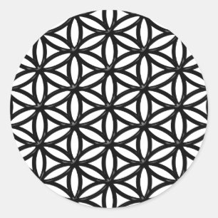 Flower of Life Sacred Geometry Symbol (black) Classic Round Sticker