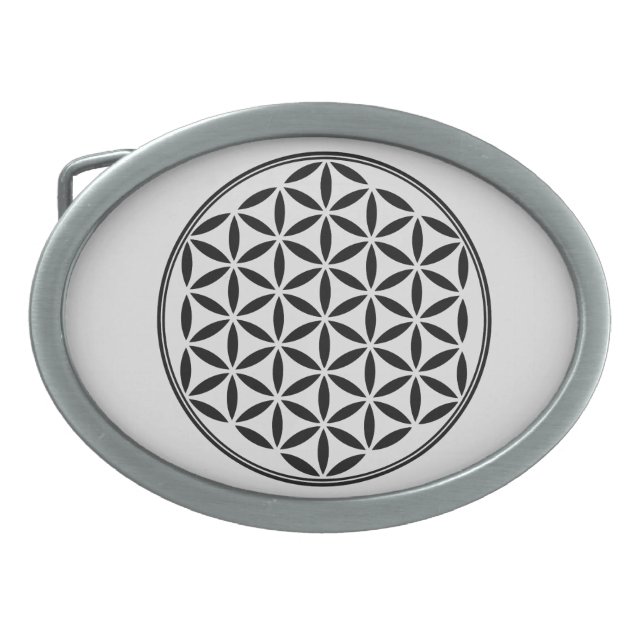 FLOWER OF LIFE - Sacred Geometry Symbol full 1 Belt Buckle (Front)