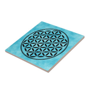 FLOWER OF LIFE - Sacred Geometry Symbol full 1 Ceramic Tile
