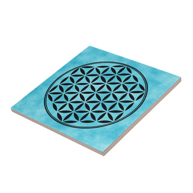 FLOWER OF LIFE - Sacred Geometry Symbol full 1 Ceramic Tile (Side)
