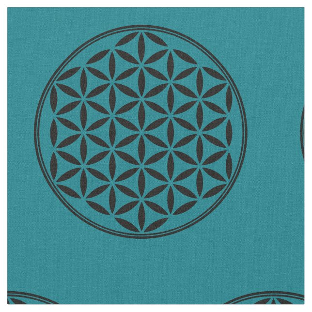 FLOWER OF LIFE - Sacred Geometry Symbol full 1 Fabric (Close Up)
