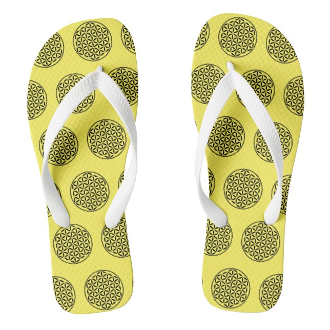 FLOWER OF LIFE - Sacred Geometry Symbol full 1 Flip Flops (Footbed)