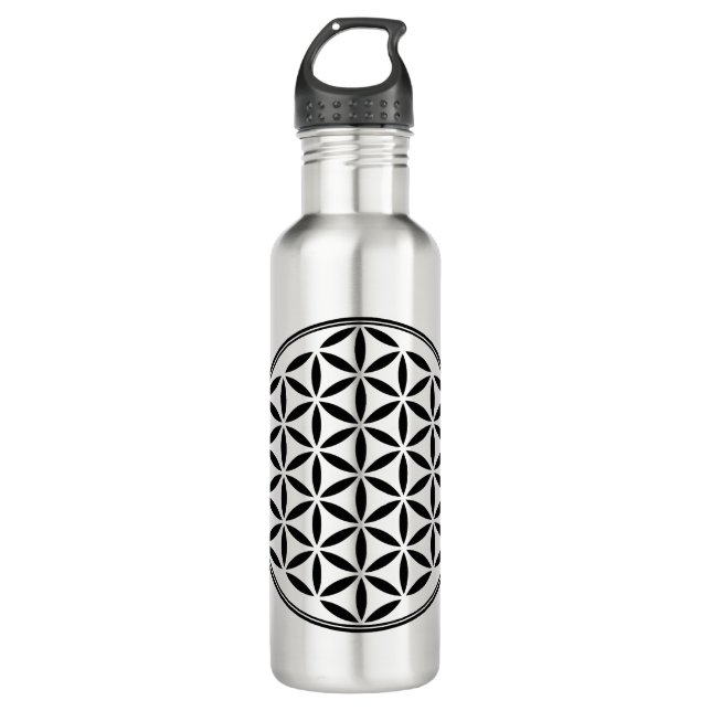 FLOWER OF LIFE - Sacred Geometry Symbol full 1 Stainless Steel Water Bottle (Front)