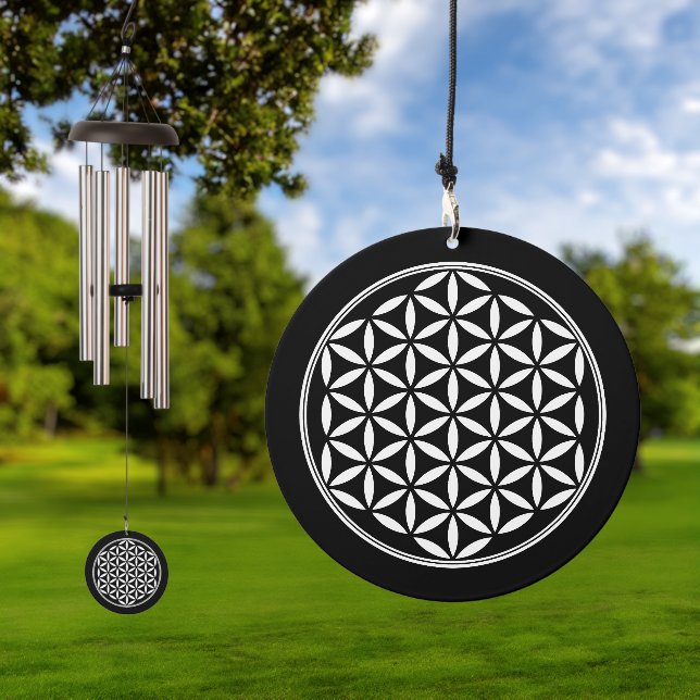 FLOWER OF LIFE - Sacred Geometry Symbol full 2 Wind Chime (Outdoor)