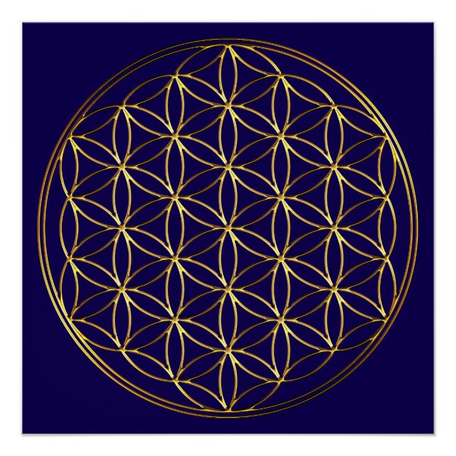 FLOWER OF LIFE - Sacred Geometry Symbol gold 2 Poster (Front)