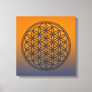 FLOWER OF LIFE - Sacred Geometry Symbol outline 1 Canvas Print