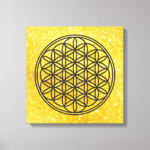 FLOWER OF LIFE - Sacred Geometry Symbol outline 1 Canvas Print