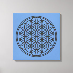 FLOWER OF LIFE - Sacred Geometry Symbol outline 1 Canvas Print