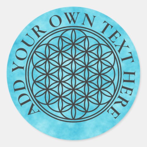 FLOWER OF LIFE _ Sacred Geometry Symbol outline 1 Classic Round Sticker