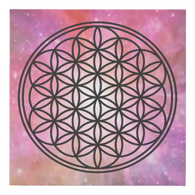 FLOWER OF LIFE - Sacred Geometry Symbol outline 1 Faux Canvas Print (Front)