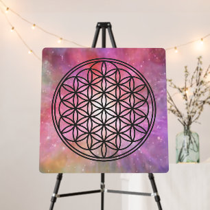 FLOWER OF LIFE - Sacred Geometry Symbol outline 1 Foam Board