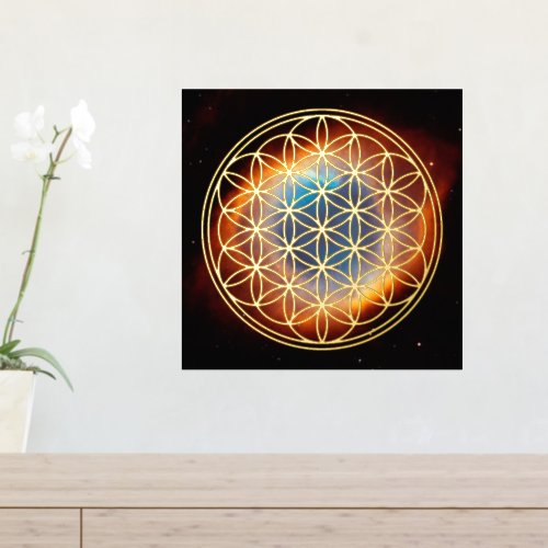 FLOWER OF LIFE _ Sacred Geometry Symbol outline 1 Foil Prints