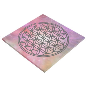 FLOWER OF LIFE - Sacred Geometry Symbol outline 1 Gallery Wrap