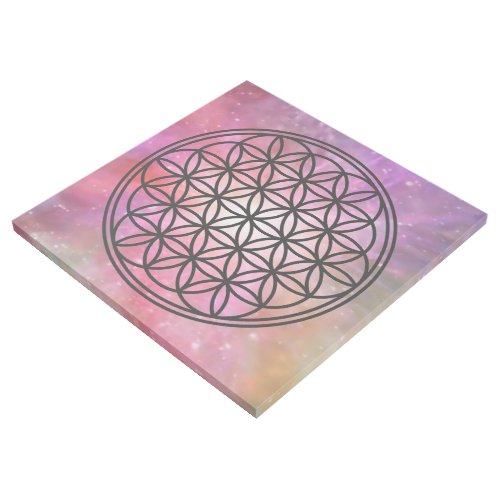 FLOWER OF LIFE _ Sacred Geometry Symbol outline 1 Gallery Wrap