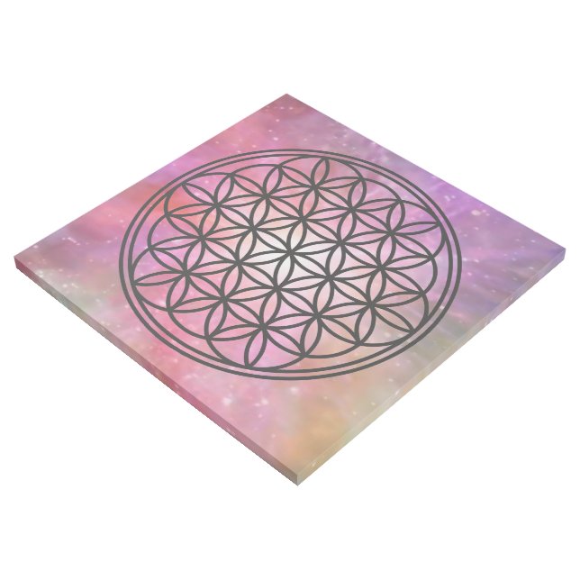 FLOWER OF LIFE - Sacred Geometry Symbol outline 1 Gallery Wrap (3/4)
