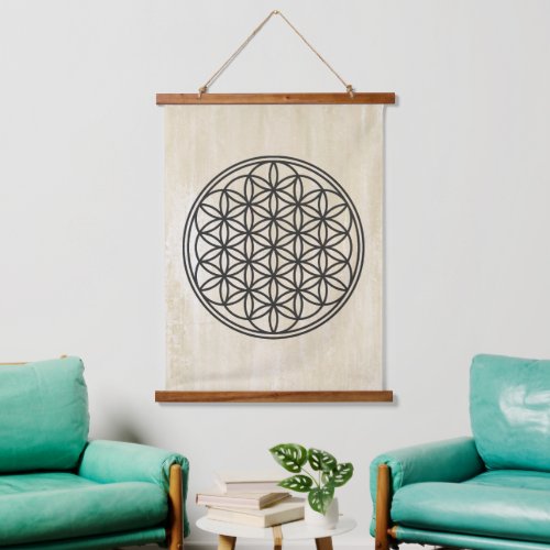 FLOWER OF LIFE _ Sacred Geometry Symbol outline 1 Hanging Tapestry