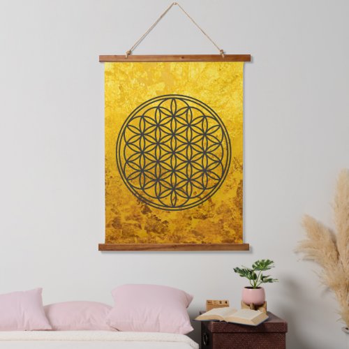 FLOWER OF LIFE _ Sacred Geometry Symbol outline 1 Hanging Tapestry
