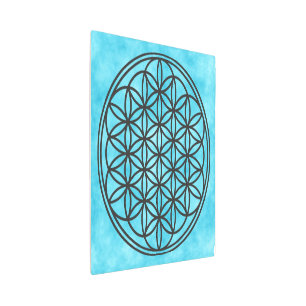 FLOWER OF LIFE - Sacred Geometry Symbol outline 1 Metal Print